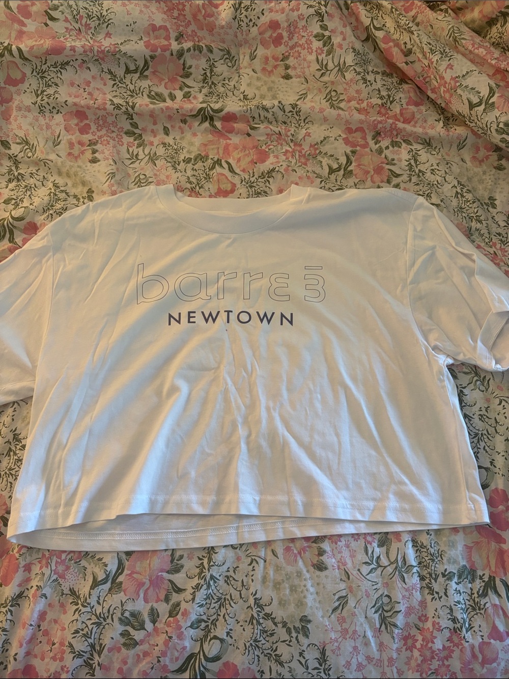 Barre3 White Crop Tee